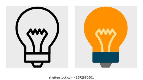 A minimalistic back-view bulb icon in black and colored styles. The classic design suits electrical engineering infographics, spare part guides, and automotive product listings.