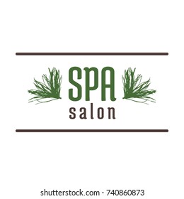 Minimalistic badge design. Floral, spa, wellness, ayurvedic, natural organic, eco. Creative isolated elements for your design.