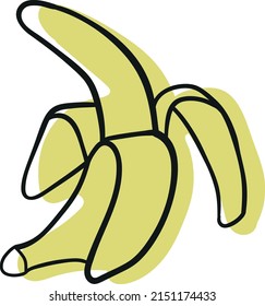 Minimalistic Banana Icon Drawing Banana Dark Stock Vector (Royalty Free ...