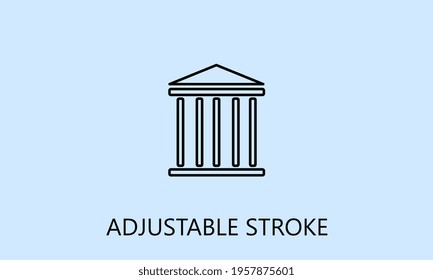 minimalistic bank icon, logo or symbol with fully ajustable strokes