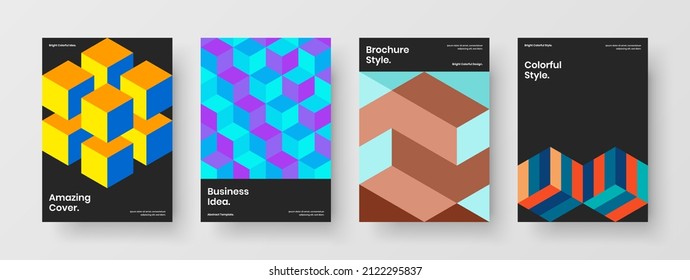 Banner minimalista modelo de diseño vectorial A4. Tejas geométricas modernas conjunto de ilustraciones corporativas.