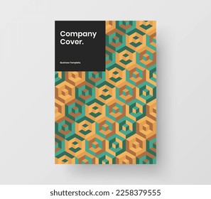 Minimalistic banner A4 vector design layout. Creative mosaic hexagons placard template.