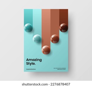Minimalistic banner A4 vector design template. Simple realistic balls company identity concept.