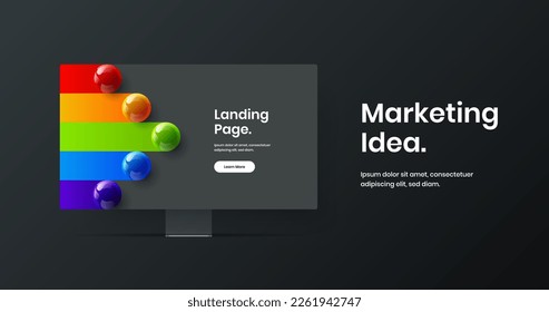 Minimalistisches Design-Vektorkonzept für Banner. Vivid Desktop Mock up Web Projekt Vorlage.
