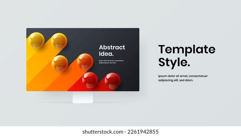 Minimalistische Banner Design Vektorgrafik. Reinigen Sie das Bildschirmlayout des Computers.