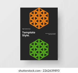 Minimalistic banner design vector template. Isolated mosaic hexagons front page illustration.