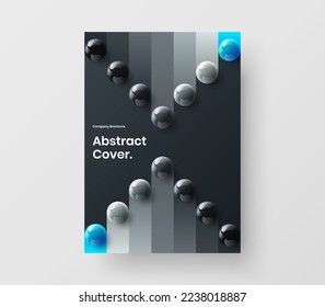 Minimalistic banner vector design concept. Clean realistic balls journal cover layout.