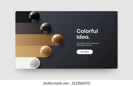 Ilustración minimalista de diseño vectorial de banner. Diseño de boletines de esferas realistas y vívidos.