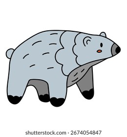 Oso minimalista, personaje de oso, ilustración de doodle