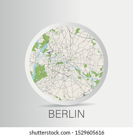 Minimalistic Berlin street map icon. Vector Illustration.