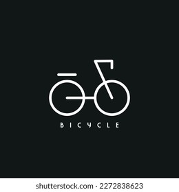 Ilustración mínima del vector de icono de bicicleta | Plantilla del logotipo de la línea de bicicleta