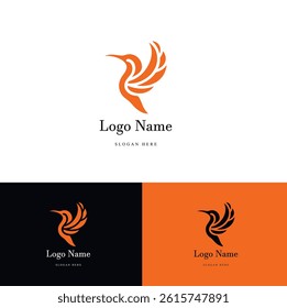 minimalistic bird business logo vector illustration