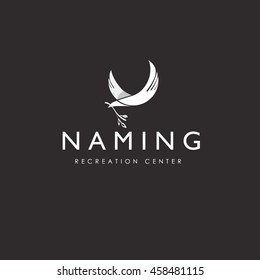 Minimalistic bird logo. Stylized bird. symbol.