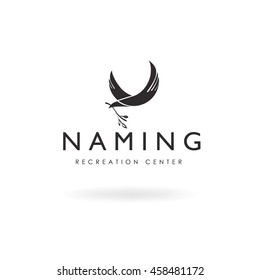 Minimalistic bird logo. Stylized bird. symbol.