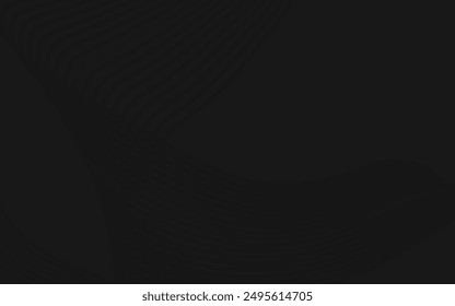 Minimalistic black abstract design with smooth waves and curved layers, perfect for elegant and modern digital backgrounds.