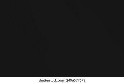 Minimalistic black abstract design with smooth waves and curved layers, perfect for elegant and modern digital backgrounds.