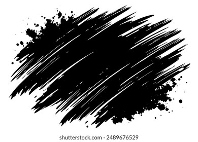 A minimalistic black brush stroke against a plain white backdrop