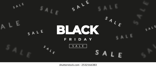 Minimalistic Black Friday banner. Design template for shopping sale, promo poster, web and social media. Vector illustration