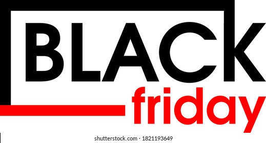 El logo minimalista del viernes negro aislado. Para crear afiches, cupones y diseño web. Imagen del vector