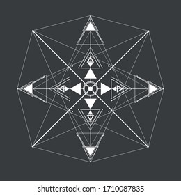 Composición minimalista en blanco, gris y negro de líneas y formas. Tatuaje abstracto o fondo como elemento de diseño. EPS 10. Pegatina
