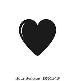 Minimalistic black heart icon template vector image. Black heart icon on white background black heart vector image