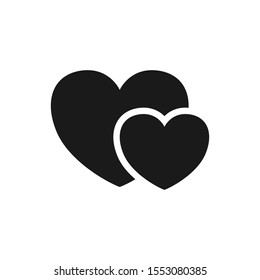 Minimalistic black heart icon template vector image. Black heart icon on white background black heart vector image