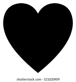Minimalistic black heart icon template on white background