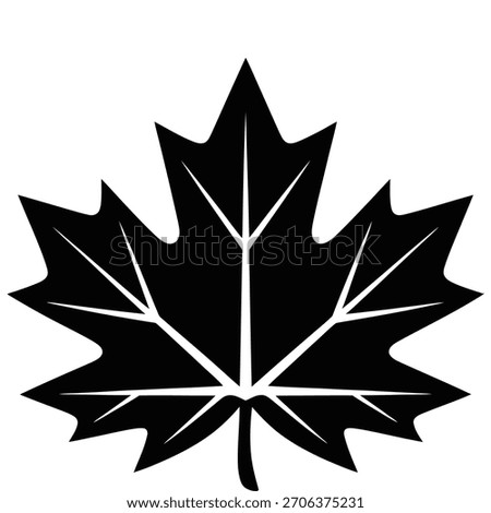 Minimalistic black maple leaf illustration for design and creative projects