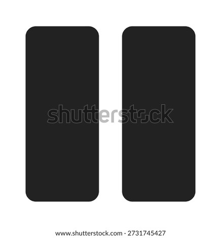 Minimalistic black pause symbol representing a break or halt in activity.