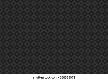 Minimalistic black poker background with seamless texture composed from card symbols