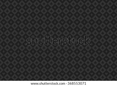 Minimalistic black poker background with seamless texture composed from card symbols