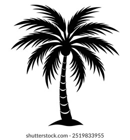 minimalistic black silhouette of a palm tree