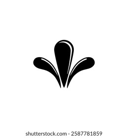 Minimalistic black splash vector icon suitable for diverse applications.