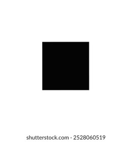 Minimalistic black square on white background art.
