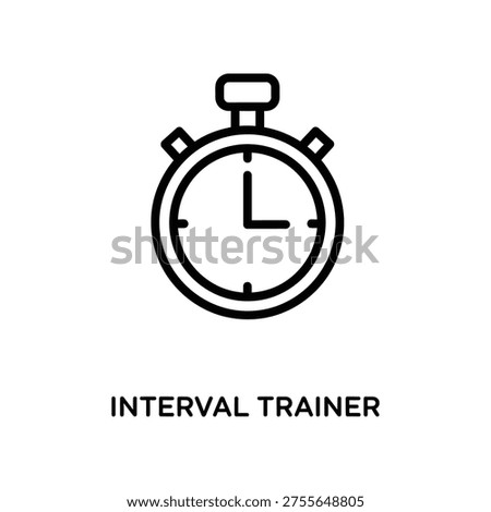 Minimalistic black stopwatch icon on white background, symbolizing interval training and time management.
