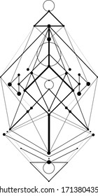 Minimalistic black and white composition of lines and shapes. Abstract tattoo or background as a design element. EPS 10. Sticker
