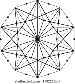 Minimalistic black and white composition of lines and shapes. Abstract tattoo or background as a design element. EPS 10. Sticker, illustration for coloring book
