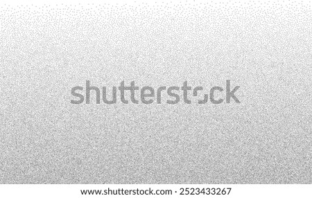 Minimalistic black and white grainy texture pattern with tiny dots creating a smooth gradient effect. Ideal for backgrounds, design elements, or texture overlays in digital and print projects