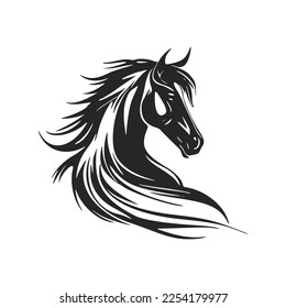 Minimalistic black and white horse logo. Perfect for any company looking for a stylish and professional look.