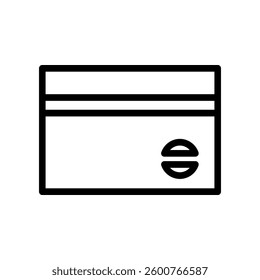 Minimalistic Black and White Icon of Credit Card with a Simple Design