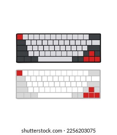 Minimalistic black and white keyboard flat design
