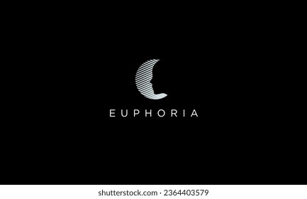 Minimalistic black and white logo of a woman's face and falling light