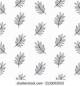 patrón minimalista en blanco y negro con plantas de palmeras vector ilustración sin fisuras
