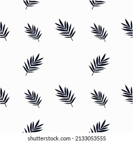 minimalistic black and white pattern with palm tree plants vector seamless illustration