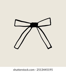 Minimalistic black and white sketch of a bow tie, symbolizing simplicity and elegance. Ideal for design concepts and fashion themes