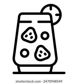 Minimalistic black and white vector drawing of a refreshing soda can with ice cubes, perfect for branding and illustration purposes. Great for quenching thirst in the summertime