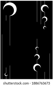 Minimalistisches vertikal-weißes Vektordesign. Abstrakte Punkte und Linien: Für Poster, Textilien, Grußkarten, Magazine, Broschüren, Plakate, Verkauf