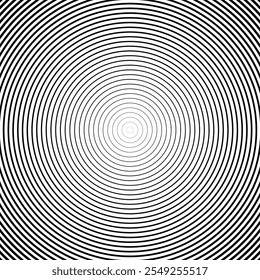  A minimalistic black-and-white concentric circular line pattern forming a subtle optical illusion. The design creates a sense of movement and depth, perfect for backgrounds