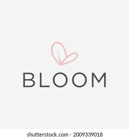 minimalistic bloom design, feminine logo inspiration