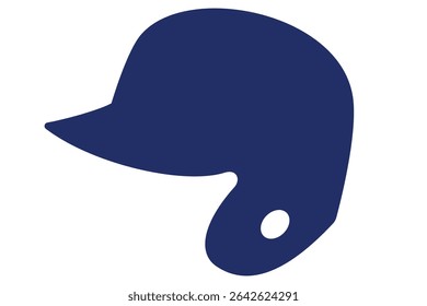 Minimalistic blue baseball helmet icon vector illustration. Clipart image isolated on background.